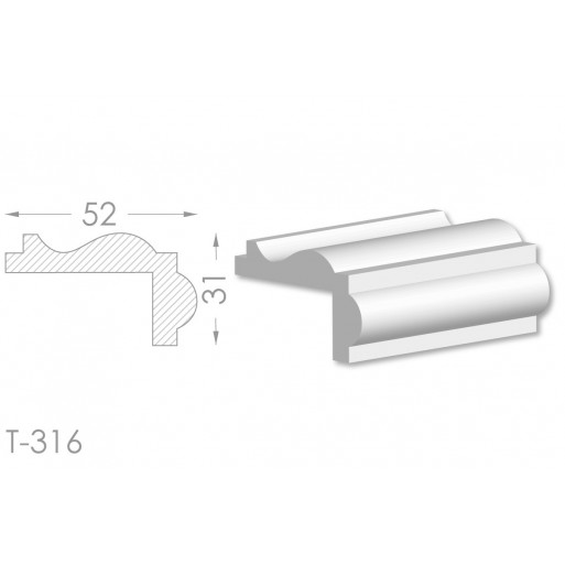 Тяга, молдинг з гіпсу т-316