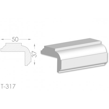 Тяга, молдинг з гіпсу т-317