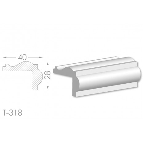 Тяга, молдинг з гіпсу  т-318