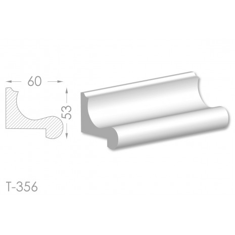 Тяга, молдинг з гіпсу т-356