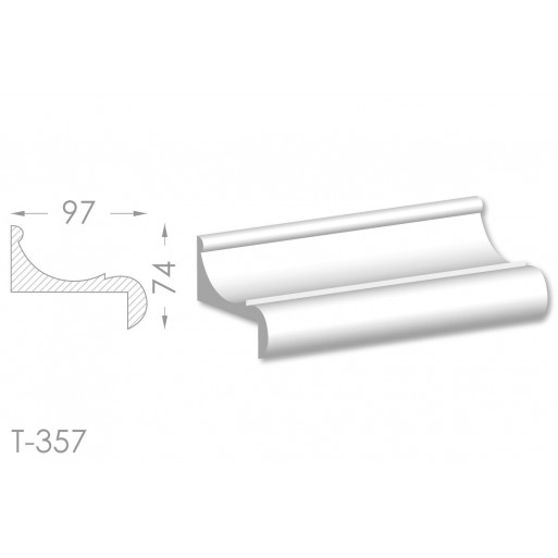 Тяга, молдинг з гіпсу т-357