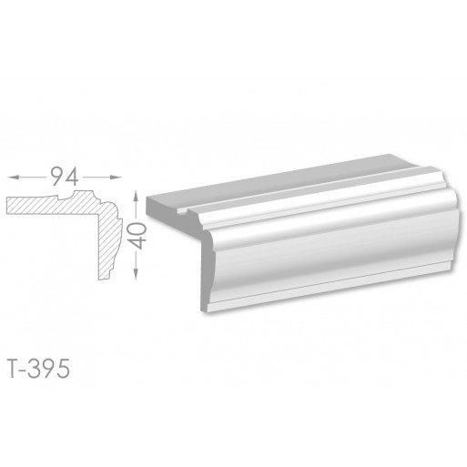 Тяга, молдинг з гіпсу т-395