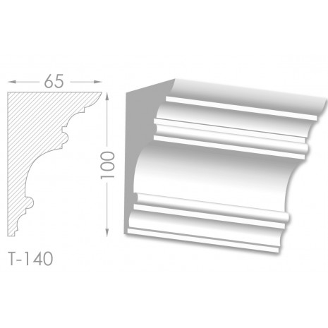 Тяга, молдинг з гіпсу т-140