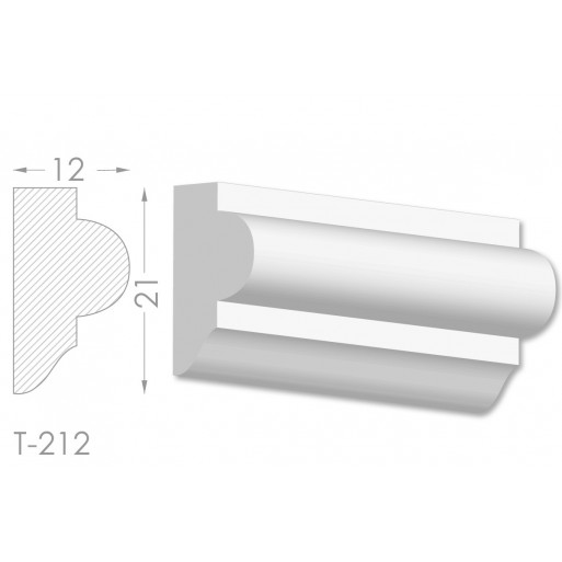 Тяга, молдинг з гіпсу т-212