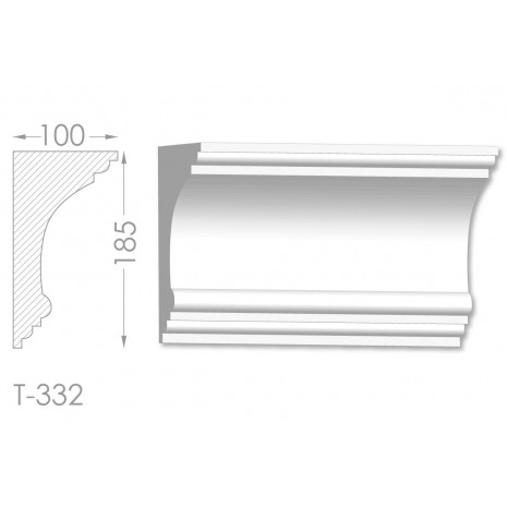 Тяга, молдинг з гіпсу т-332
