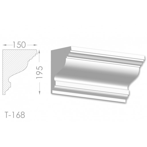 Тяга, молдинг з гіпсу т-168