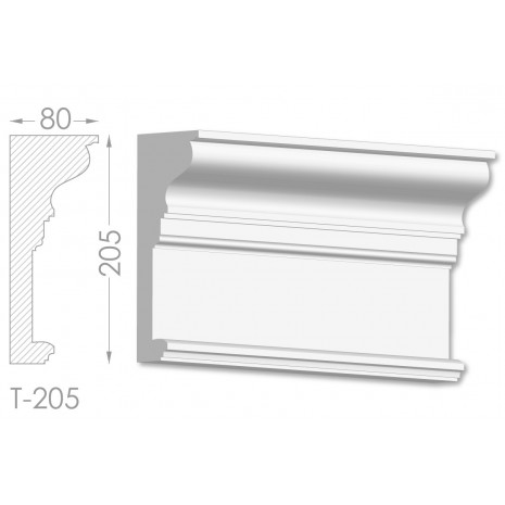 Тяга, молдинг з гіпсу т-205