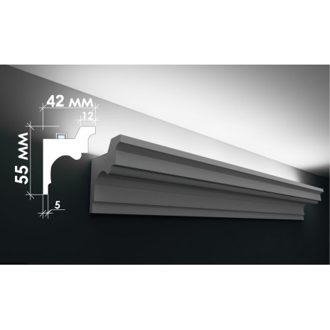 Гіпсовий карниз для прихованого освітлення Тс-12