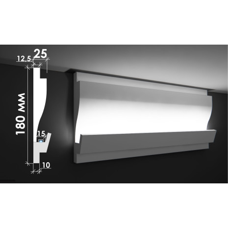 Гіпсовий карниз для прихованого освітлення Тс-10