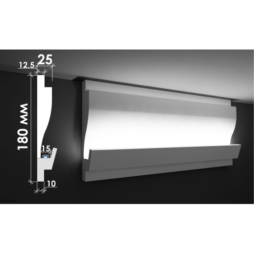 Гіпсовий карниз для прихованого освітлення Тс-10
