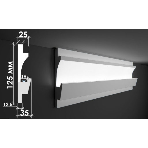 Гіпсовий карниз для прихованого освітлення Тс-11