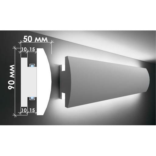Гіпсовий карниз для прихованого освітлення Тс-14