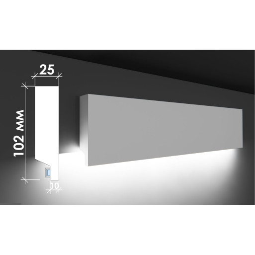 Гіпсовий карниз для прихованого освітлення Тс-19
