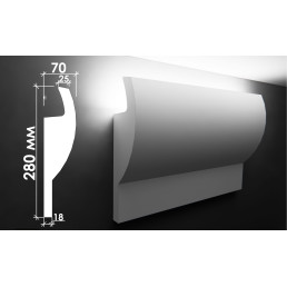 Гипсовый карниз для скрытого освещения Тс-28