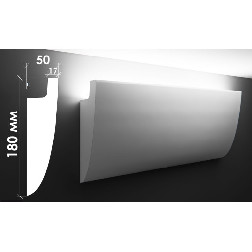 Гіпсовий карниз для прихованого освітлення Тс-30