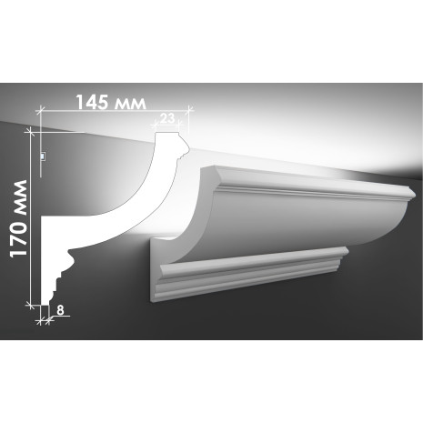 Гіпсовий карниз для прихованого освітлення Тс-34