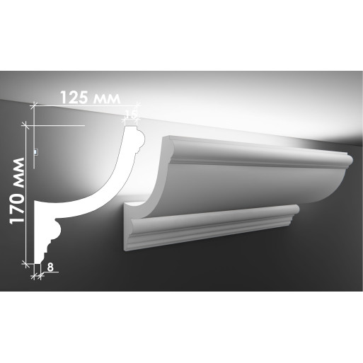 Гіпсовий карниз для прихованого освітлення Тс-44 (Т-349)