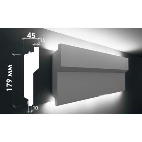 Гіпсовий карниз для прихованого освітлення Тс-48