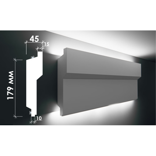 Гіпсовий карниз для прихованого освітлення Тс-48