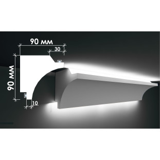 Гіпсовий карниз для прихованого освітлення Тс-50