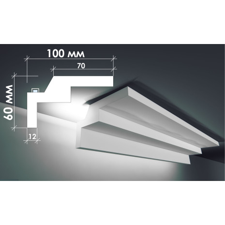 Гіпсовий карниз для прихованого освітлення Тс-8