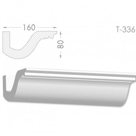 Тяга, молдинг з гіпсу т-336
