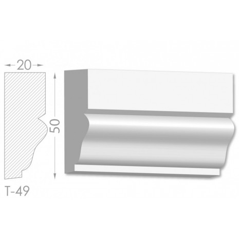 Тяга, молдинг з гіпсу т-49