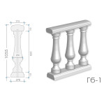 Балюстрада з гіпсу Гб-1 h1055 мм