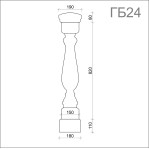 Балюстрада з гіпсу Гб-24 h 1010 мм
