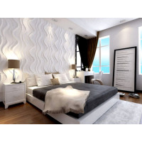 Гіпсові панелі в інтер'єрі спальні