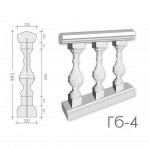 Балюстрада з гіпсу Гб-4 h995 мм