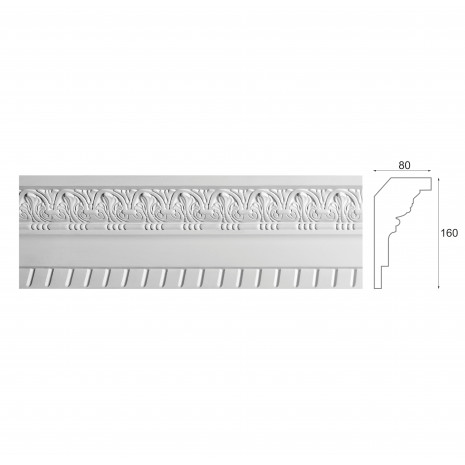 Карниз из гипса к-191 h160х80мм