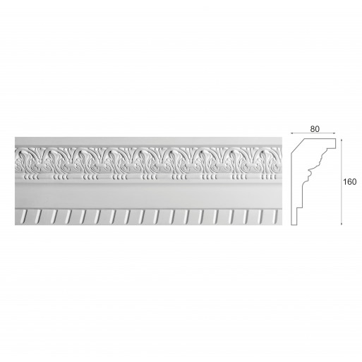 Карниз з гіпсу к-191 h160х80мм