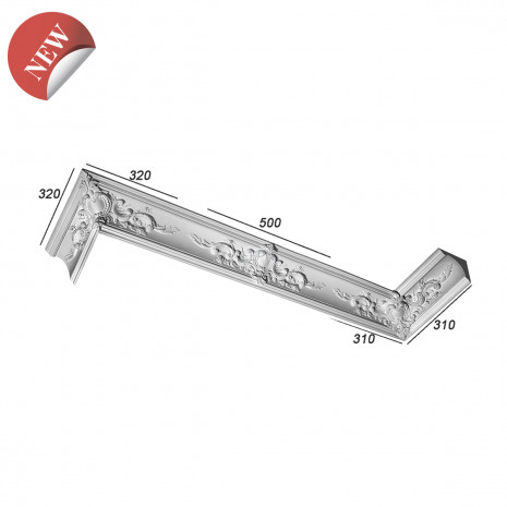 Карниз з гіпсу к-337 100х100 мм