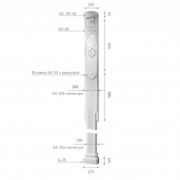 Пілястра з гіпсу ка-35б