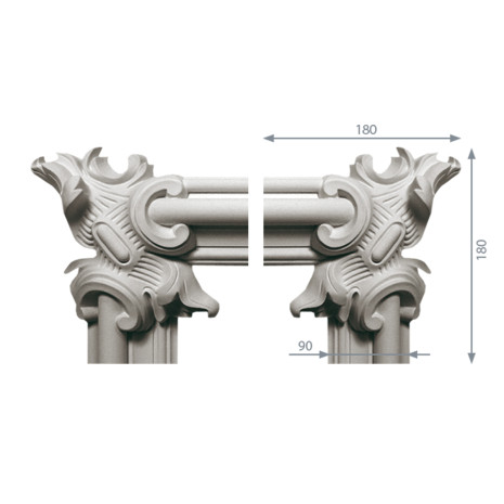 Декоративний кут у-84 h180х180мм