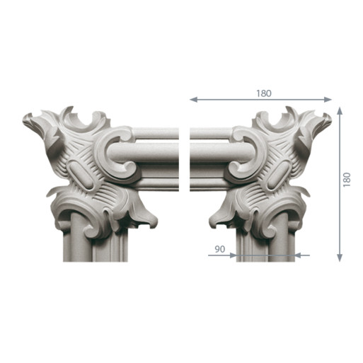 Декоративний кут у-84 h180х180мм