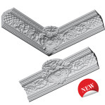 Карниз з гіпсу к-1001 з насиченим малюнком та орнаменом сітки  154х150 мм