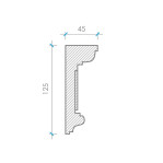 Карниз з гіпсу к-113 h125х45мм