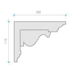 Карниз з гіпсу к-12 h110х180мм