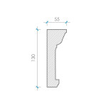 Карниз з гіпсу к-121 h130х55мм