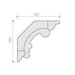 Карниз з гіпсу к-125 h185х185мм
