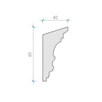 Карниз з гіпсу к-14 б h60х40мм