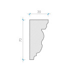 Карниз з гіпсу к-15 h70х35мм