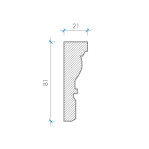Карниз з гіпсу к-17 h81х21мм
