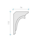 Карниз из гипса к-234 h113х74мм