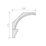 Карниз з гіпсу к-251 h215х200мм