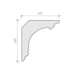Карниз з гіпсу к-287 h160х165 мм