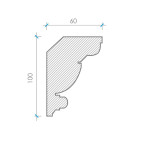 Карниз з гіпсу к-38 h100х60мм