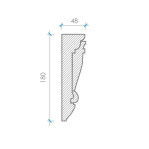 Карниз з гіпсу к-4 h180х48мм